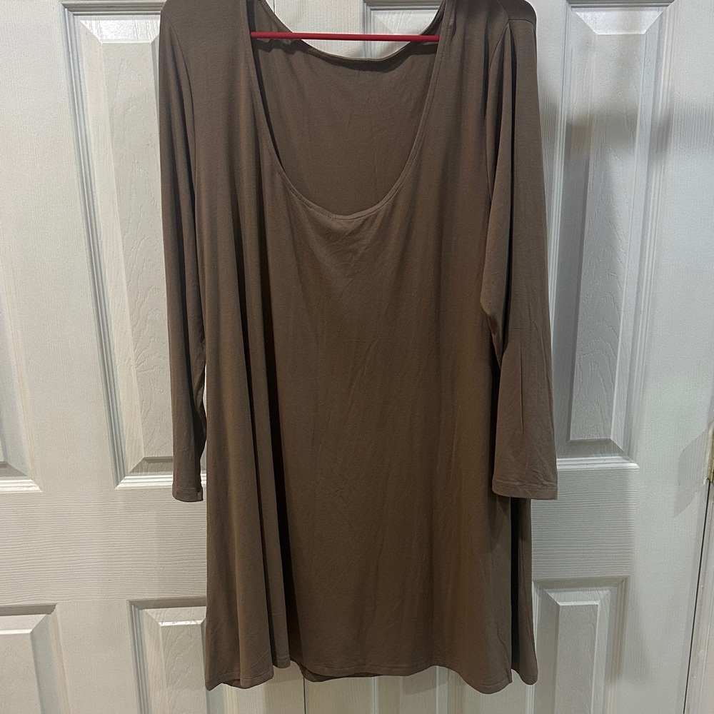 Old Navy Women’s XL Petite Brown Long-Sleeve Mini Swing Dress NWT Sedimentary